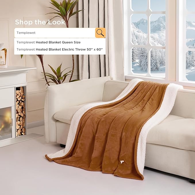 Heated Blanket Full Size - Single Controllers Electric Blanket Full with 9 Heat Settings & 10 Hour Auto Off,Overheat Protection,Machine Washable 72"x84"(Cocoa Brown)