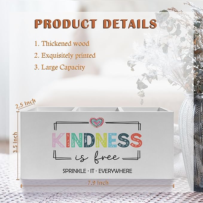 Inspirational Mental Health Wellness Pen Pencil Holder, Kindness Gifts, Colorful Positive Motivational Makeup Brush Toothbrush Holder for Home Office Dorm Desk Accessories