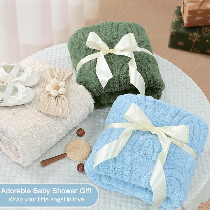 HOMRITAR Baby Blanket with 3D Rainbow Super Soft Cozy Fluffy Fleece Blankets for Boys Girls, Room Decor Birthday Gifts Baby Bedding for Toddle Newborn, Blue, 30 x 40 Inches