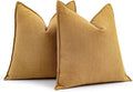 MIULEE Pack of 2 Mustard Yellow Decorative Pillow Covers 20x20 Inch Soft Chenille Luxurious Couch Throw Pillows Farmhouse Cushion Covers with Elegant Design for Sofa Bedroom Living Room Spring Decor