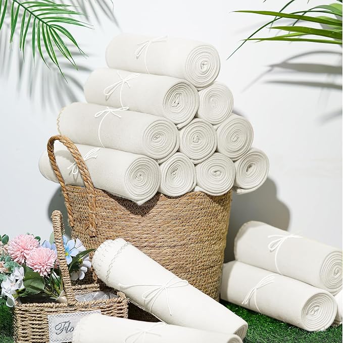 20PCS Off-White Fleece Blankets Bulk 50 X 60, Soft Lightweight Throw Blanket Cozy Blankets Bulk for Bed Sofa Couch Warm Pet Fleece Blanket Set for Wedding Homeless Home Office Travel Gift for Seasons