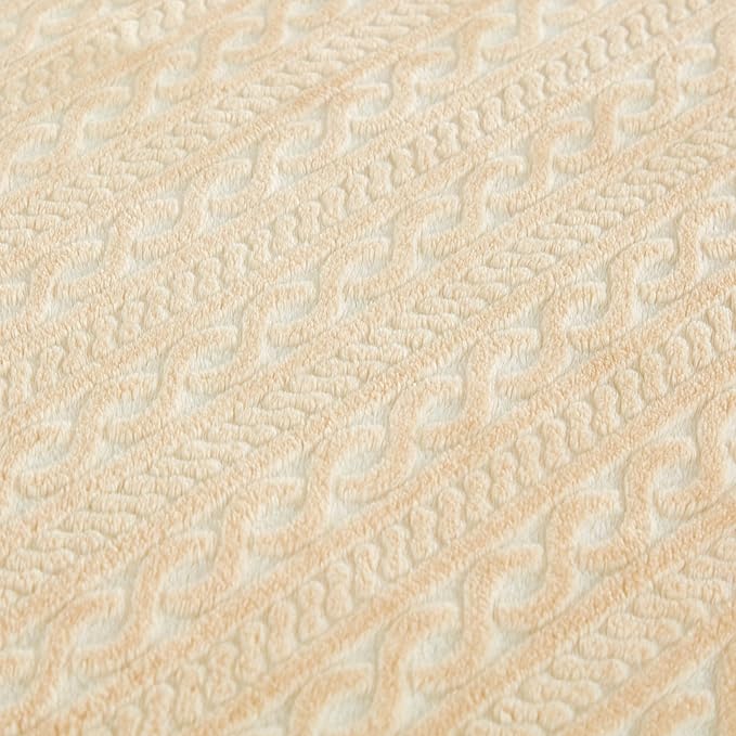 Extra Large Soft Cozy 120x138 Inches Seamless Oversized King Fleece Blanket - Huge 3D Jacquard Decorative 10'x11.5' California King Blanket for Bed, Sofa, Couch, Travel, Khaki Chain