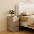 AQIMUELE Narrow Bedside Table,Narrow Night Stand with Drawers,Small Night Stand with Leather Surface for Bedroom