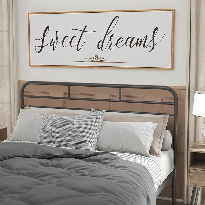 PEONIA 41" x 15" Sweet Dreams Above The Bed Wall Decor - Aesthetic And Minimalist Sweet Dreams Large Above Bed For Bedroom Wall Art Decor Canvas Signs With Soft Colors, Delicate Details (Wood)