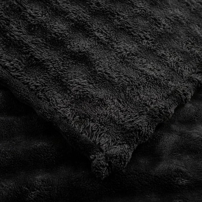 YUSOKI Luxury 3D Bubble Light Weighted Queen Blanket 4.7lb,All Ages,Home Decoration, (Black,90 * 90inches)