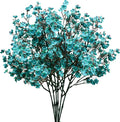 Mandy's Teal Artificial Baby’s Breath Flowers 15 Bundles Silk Gypsophila, 18.5 Inch European Style Modern Home Decor Centerpiece, Neutral Wedding Flower Arrangements