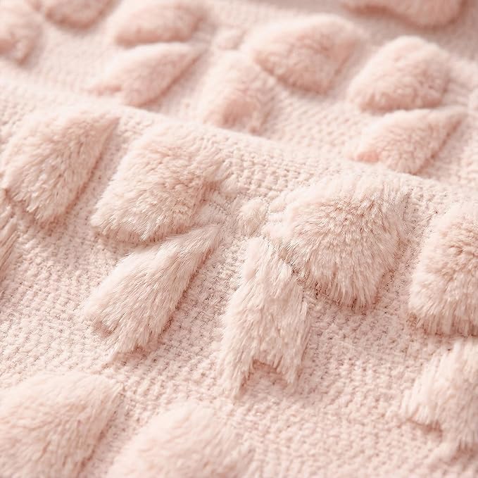 Horaldaily Valentine Bow Blanket Throw, Pink Bow Soft Fuzzy Plush Faux Fur Cozy Blankets for Couch Sofa Bed Lounging, Ideal Gifts for Kids Adults Wife Self, 50x60
