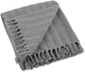 DII Industrial Tonal Textured Woven Throw 50x60, Cool Gray