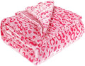 Pink Throw Blanket for Kids Girls - Soft Fuzzy Fleece Cheetah Leopard Blankets for Couch Bed, Pink Mothers Birthday Valentines Gifts for Women, Teen Girls Cute Stuff Aesthetic Room Decor 40''x50''