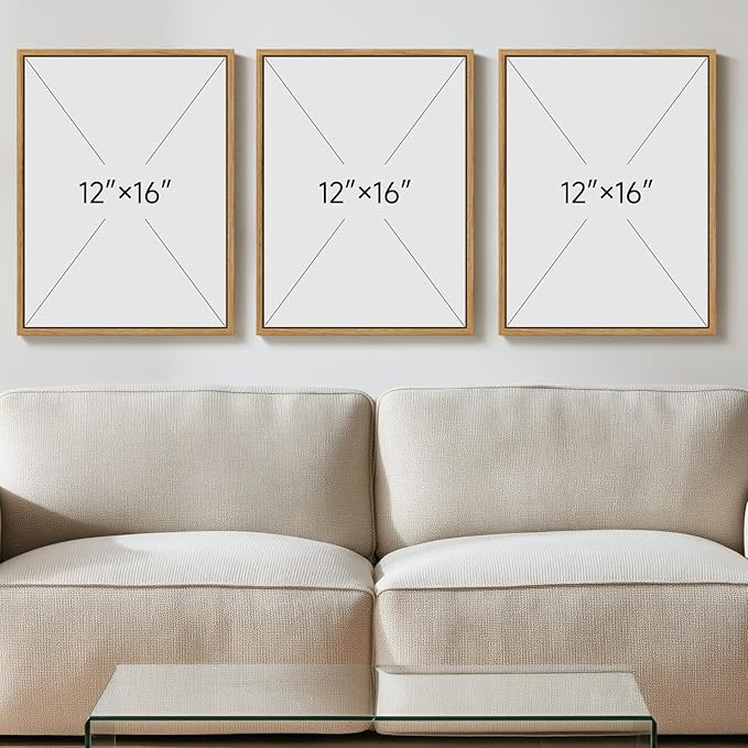 Framed Abstract Green Room Wall Decor, 3 Piece Modern Minimalist Watercolor Wall Art for Living Room, Flowing Gold Lines White Painting Print Canvas Artwork for Bedroom Home Office Walls, 12x16 Inch