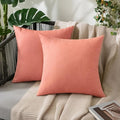 MIULEE Pack of 2 Decorative Outdoor Solid Waterproof Throw Pillow Covers Spring Valentine Faux Linen Garden Farmhouse Cushion Cases for Patio Tent Balcony Couch Sofa 16x16 Inch Blush Pink