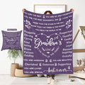 ITFRO Grandma Gift Flannel Fleece Throw Blanket Pillow Cover Set 50x60 Inch Ultra Soft Polyester Blanket 18x18 Inch Plush Pillow Case All Seasons Cozy Grandma Gift for Mother's Day Christmas (Purple)