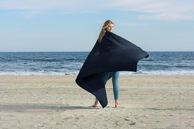 MV Sport Lightweight Sweatshirt Blanket Throw – Warm & Cozy, Breathable Oversized Fleece Knit, Couch, Bed, Travel, Cold Nights, and Outdoors – Soft Light Weight Blanket 54" x 84" Vintage Blue