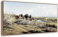 DJSYLIFE Framed Canvas Wall Art Vintage Apple Blossoms Wall Picture Rustic Nature Landscape Painting Canvas Print Large Countryside Farmhouse Artwork Home Living Room Bedroom Decorations 20"x40"