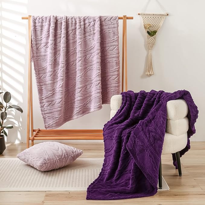 YUSOKI Twin XL Blanket Single Layer,Weight(3.1lb),370GMS-3D Stylish Design for Gift Home Decor (Rose Pink,65"x90")
