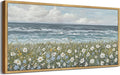 SHENIFY Vintage Landscape Framed Wall Art Sea Coastal Wildflower Field Scenery Farmhouse Decor Retro Painting for Bedroom Living Room Ready to Hang Wall Artwork - 20x40in Natural Framed