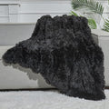 GONAAP Fuzzy Faux Fur Throw Blanket Twin Size Black Super Soft Cozy Plush Fuzzy Shaggy Blanket for Couch Sofa Bed (Black, Twin(60"x80"))
