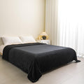 K.Garden Black Fleece Throw Blanket – Ultra-Soft Flannel Cozy Throw for Adults, Lightweight Leaves Design Fuzzy Blanket for Couch, Sofa, Bed & Office. Warm Plush All-Season Blanket, 50 * 60 Inches