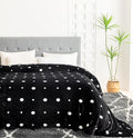 COOVA Oversized King Fleece Blanket 120x120 inches, Soft Cozy Warm Giant Extra Large 10'x10' Blanket for Bed, Sofa, Couch,Travel, Camping, California Huge Flannel Big Throw Blanket, Black/White Dots