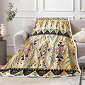JAWO Southwestern Throw Blankets, Southwestern Native America Ethnic Tribal Cozy Warm Bed Couch Blanket, Retro Theme Fleece Flannel Throws to Decorate The Room and Bedroom 50X60IN