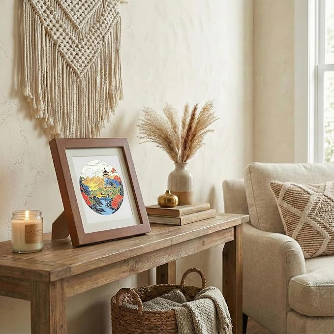 Newscz Framed Wall Art 8.3x8.3 Inch Modern Home Decor for Living Room Bedroom Wall Decor Above Bed & Office Aesthetic Gallery Wall Frame Set Farmhouse & Art Deco Decor Dining Room Kitchen Wall Decor (H-B05)