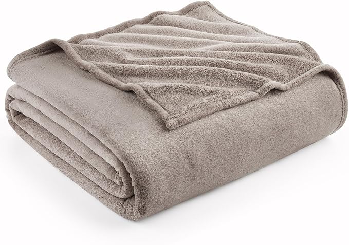 Hansleep Fleece Mocha Brown Throw XL Blanket, Super Soft Flannel Fuzzy Plush Cozy Blanket for All Seasons, Mocha Brown, Throw XL 50x70 Inches
