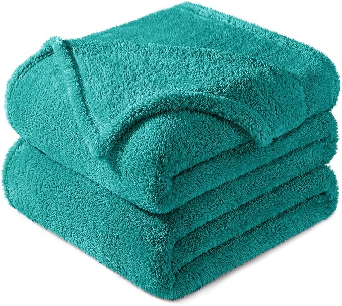 Exclusivo Mezcla King Size Blanket for Bed, Super Soft Velvet Plush Fleece Blankets, Fuzzy Cozy and Warm for Winter, 90x104 Inches, Teal