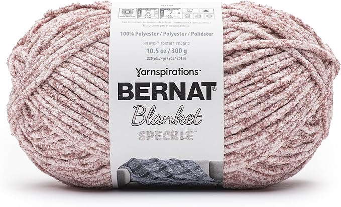 Bernat Blanket Speckle Clay Brick Yarn - 2 Pack of 10.5oz/300g - Polyester - #6 Super Bulky - 220 Yards - Knitting & Crochet
