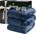 Beautyrest Heated Blanket, Electric Blanket, Soft, Warm, Reversible Plush - Sherpa Heating Blanket with 20 Heat Settings, 1-10 hrs Timer Auto Shut Off, Machine Washable, King (90 inx100 in), Indigo