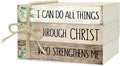 Decorative Books for Home Decor, Wood Book Stack for Table Decor, I Can Do All Things Through Christ Who Strengthens Me Decoration Books for Office Shelf, Farmhouse Stacked Books Decoration (L75)