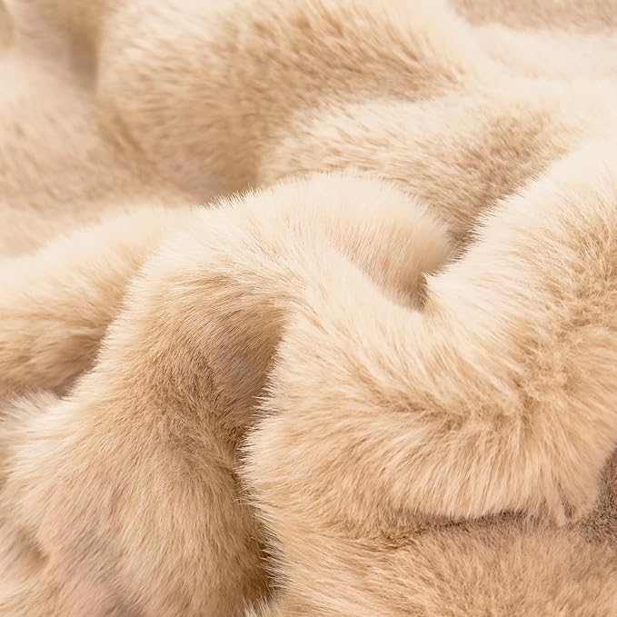 H&D Faux Fur Sheet Set Queen,3 Piece Bed Sheets Fluffy, Cozy, Soft,Deep Pockets for a Secure Fit, Easy Care and Long Lasting Durability(Camel, 3-Piece Set