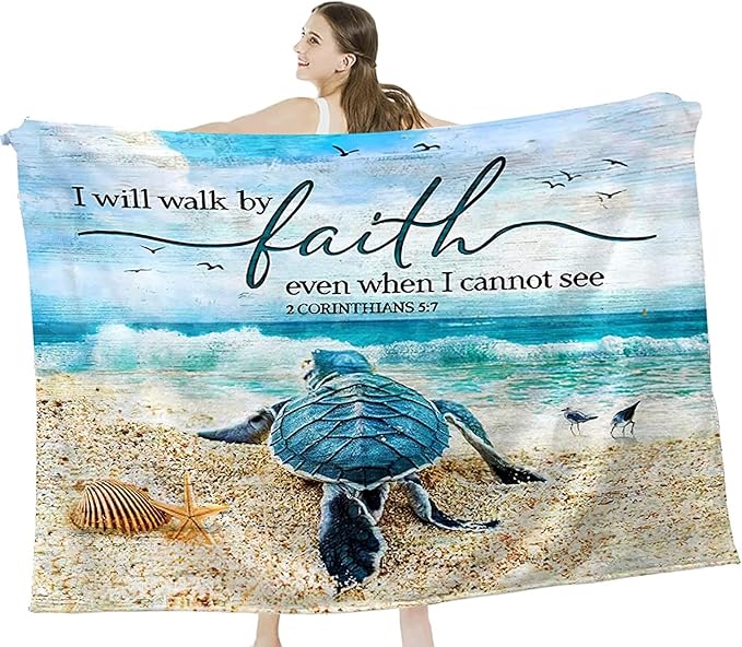 Sea Turtle Throw Blanket Turtle Blanket for Kids Adults Super Warm Soft Cozy Plush Fleece Flannel Blanket for Sofa Couch Bed Birthday Gifts Sea Turtle Print Blanket 60inchx80inch
