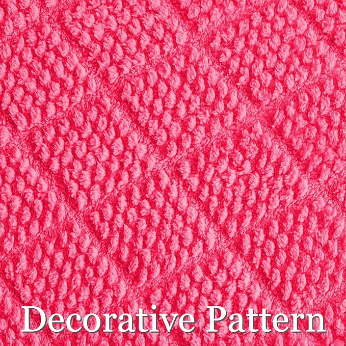 Whale Flotilla Fuzzy Fleece King Size Blanket for Bed, Soft Fluffy Jacquard Waffle Blankets for All Season, Lightweight and Warm, 90x104 Inch, Hot Pink