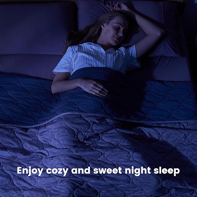 Cozy Bliss Cooling Dual-Sided Blanket for Hot Sleepers, Q-Max>0.46 Lightweight Soft Breathable Bed Blanket, Double Side Cooling Throw for Night Sweats (Denim Blue, 60"x80")