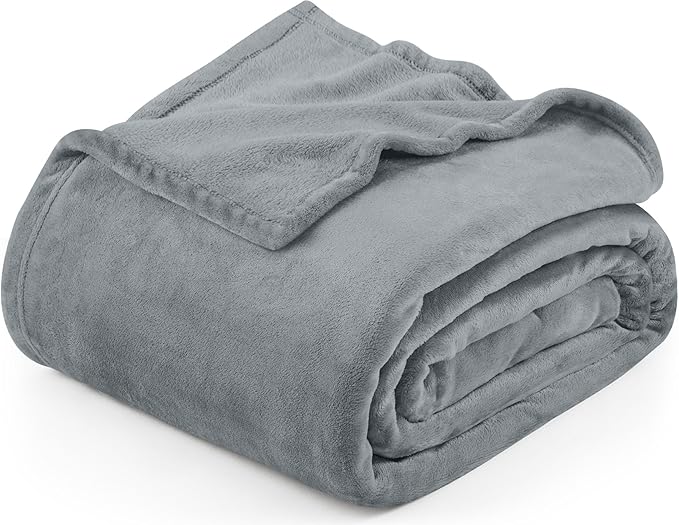 Utopia Bedding Cool Grey Fleece Blanket Twin Size Lightweight Fuzzy Soft Anti-Static Microfiber Bed Blanket (60x80 Inch)