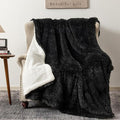 COOVA Ultra Soft Faux Fur Throw Blanket – Fuzzy Fluffy Cozy Microfiber Blankets, Warm Thick Plush Sherpa Fleece Throw Blanket for Couch,Bed,Sofa,Ideal Gift for Women.(Black, 50"x60")
