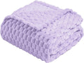 Vessia Flannel Fleece Throw Blanket(50x70 inch), 3D Jacquard Light Purple Fuzzy and Warm Blanket for Couch, Sofa, Bed, 300GSM Super Soft Touch Cozy Lightweight Lilac Throw for All-Season Home Decor