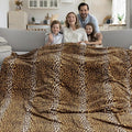 Fleece Queen Size Super Soft Cozy Leopard Print Blanket for Couch Bed, Cheetah Print Blanket for All Seasons 90"x90" (Dark Brown)
