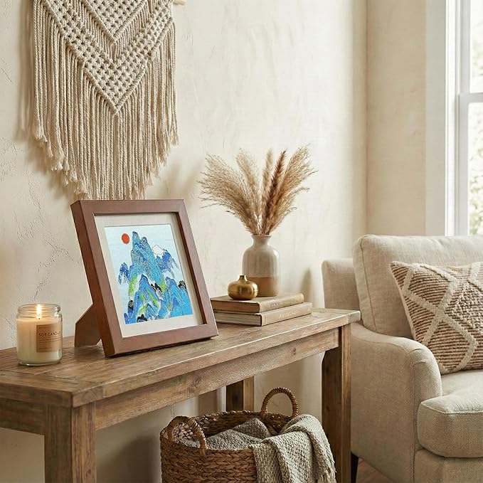 Newscz Framed Wall Art 8.3x8.3 Inch Modern Home Decor for Living Room Bedroom Wall Decor Above Bed & Office Aesthetic Gallery Wall Frame Set Farmhouse & Art Deco Decor Dining Room Kitchen Wall Decor (H-B06)