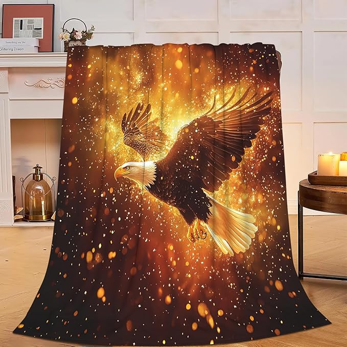 Eagle Throw Blanket Soft Warm Cozy Eagles Blankets Fuzzy Plush Fleece Eagle Blanket Gifts for Couch Bed Sofa Home Decor 40''X50''