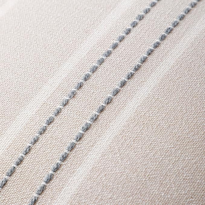 Hckot Throw Pillow Covers 24x24 Set of 2 Grey Pillow Covers Farmhouse Decorative Pillows Textured Linen Square Cushion Covers for Sofa Couch Bed Living Room Decor(Light Grey)