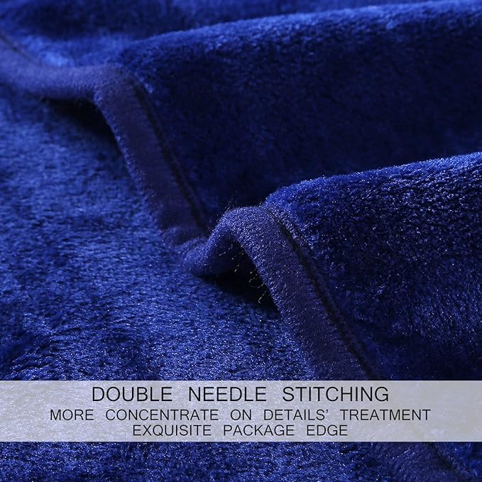 Soft Travel Size Blanket All Season Warm Fuzzy Microplush Lightweight Thermal Fleece Blankets for Couch Bed Sofa,Throw,50x61 Inch,Royal Blue