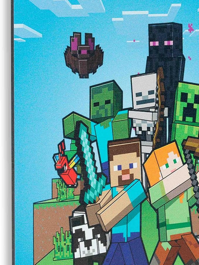 Open Road Brands Minecraft Blue Sky Scene Metal Wall Decor - Fun Minecraft Sign for Bedroom or Game Room
