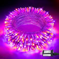 JMEXSUSS 33 FT 100 LED Halloween String Lights Indoor, Orange and Purple Halloween Lights Clear Wire, 8 Modes Outdoor Waterproof Christmas String Light Plug in