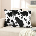 GALMAXS7 Pack of 2 Luxury Faux Fur Throw Pillow Covers Western Decor Cowhide Decorative Soft Brindle Fluffy Plush Couch Pillow Covers Living Sofa Bedroom 18x18 Inch