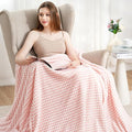 Zyrah Pink and White Fleece Twin for Couch Super Soft Twin Blanket Plaid Lightweight Decorative Fuzzy Cozy Blankets for Sofa Chair Bed 60x80 Inches