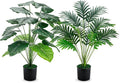 Der Rose 28'' Fake Plants Large Artificial Plam Tree and Faux Dishgyi Plants Indoor Tall for Room Home Bathroom Farmhouse Outdoor Decor