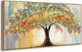Framed Abstract Tree Canvas Wall Art Extra Large Colorful Tree Painting Print Modern Artwork for Living Room Bedroom Office Decor Home Decorations 24" x 48"