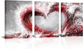 HOMEOART Bedroom Wall Art Ocean Wave Painting Love Sign Wall Decor Framed Artwork Bathroom Bedroom Living Room Decor (Red)