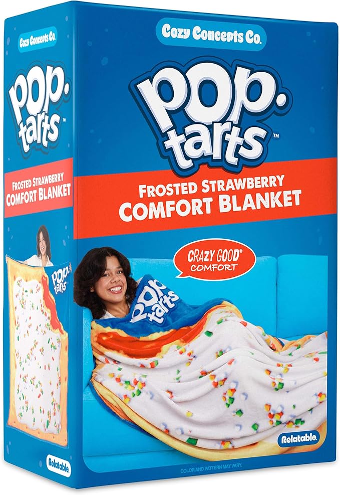 Pop-Tarts™ Cozy Concepts Co. Throw Blanket by Relatable, Looks Like a Giant Strawberry Pop-Tart® to Wrap Yourself Up, for Kids and Teens, 50x60” Cozy Soft Blanket Room Decor